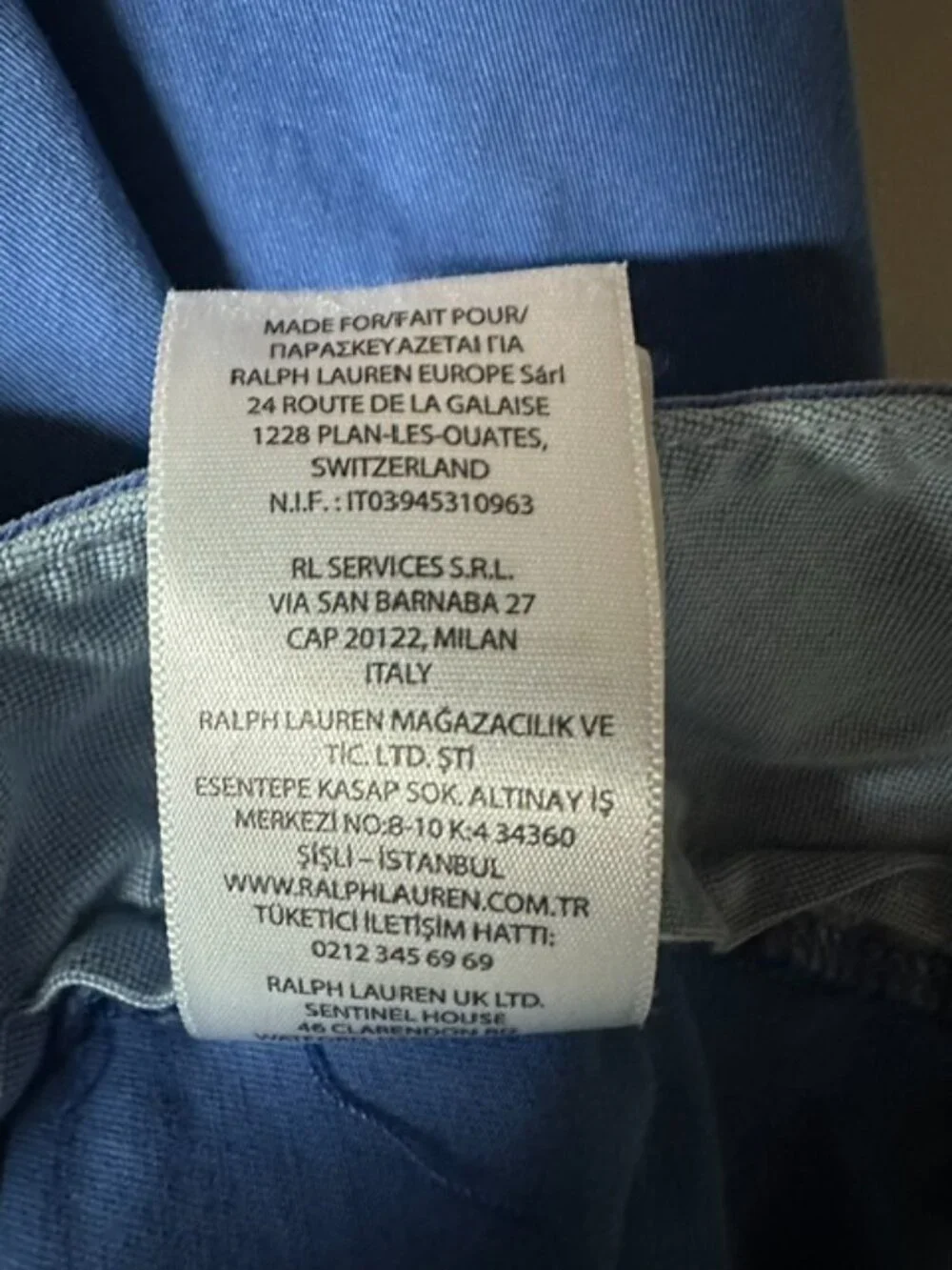 Polo Ralph Lauren Blue Stretch Straight Fit Chino Pants Men's 34x30 Cotton Twill